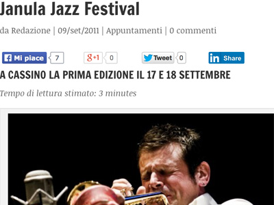 Janula Jazz Festival – A CASSINO LA PRIMA EDIZIONE IL 17 E 18 SETTEMBRE