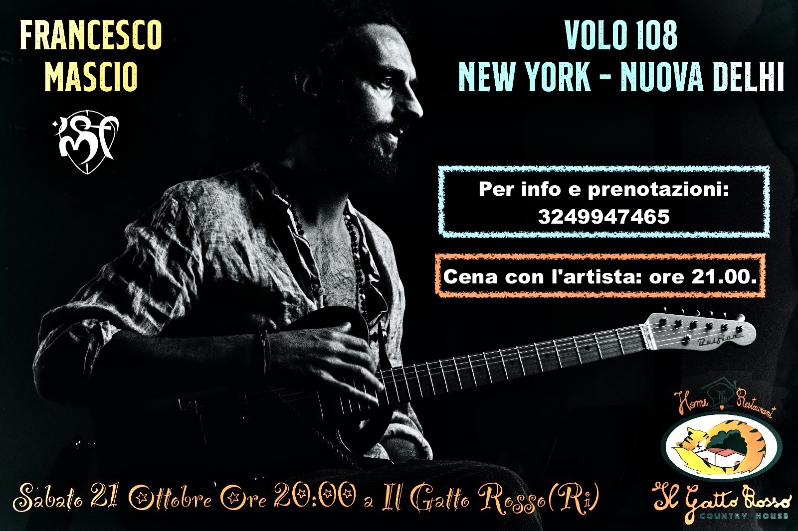 FRANCESCO MASCIO – VOLO 108 NEW YORK NUOVA DELHI